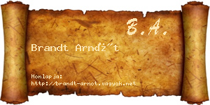 Brandt Arnót névjegykártya